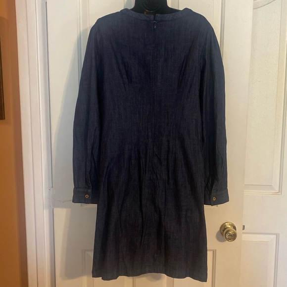 “ELOQUII” Denim Chambray PinTuck Bib Dress - Picture 9 of 14